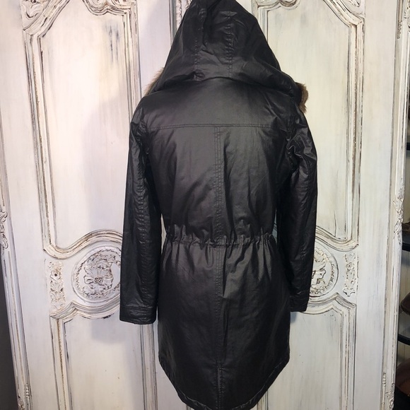 Marc New York by Andrew Mark Black Moisture Shed Faux Fur Lined Hoodie Jacket - Picture 11 of 16